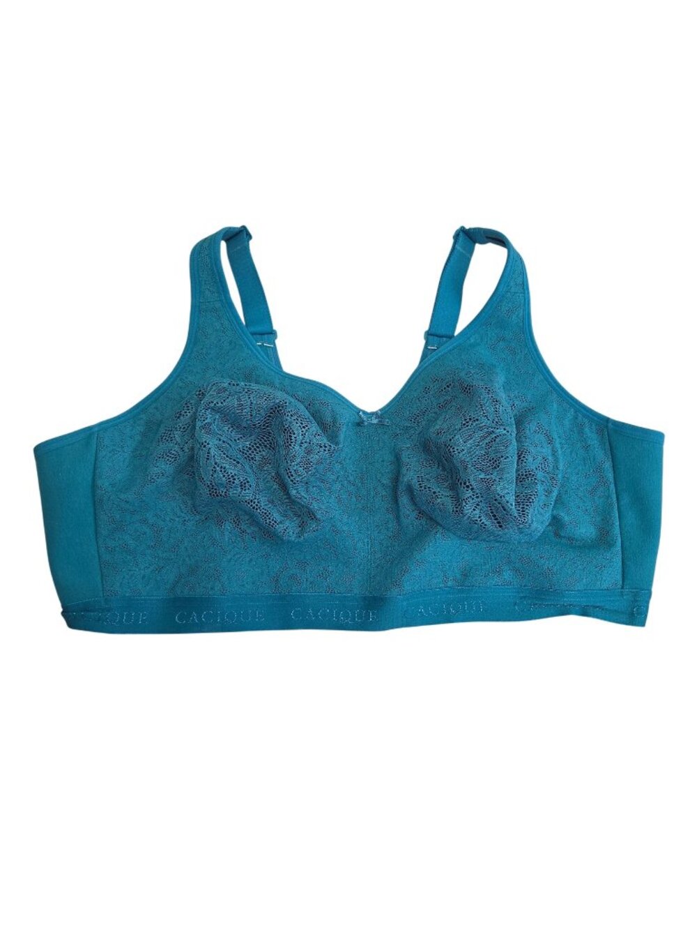 Cacique Blue Lace Full Coverage Bra Size 50DDD Adjustable Straps 4413